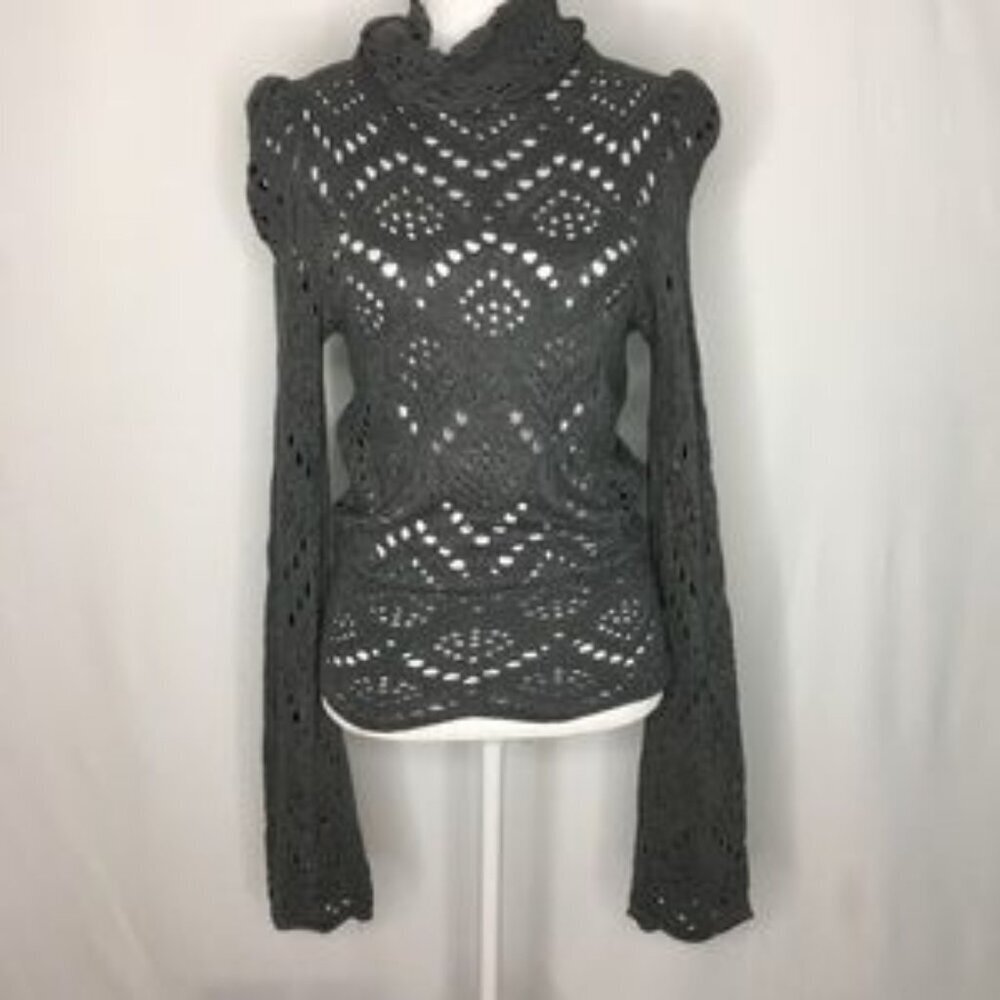 Free People Charcoal Cowl Neck Sweater